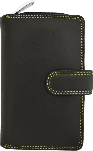 Vista 3 de Visconti CD22 Cartera de cuero para mujer (negroverde), Verde, Cartera grande