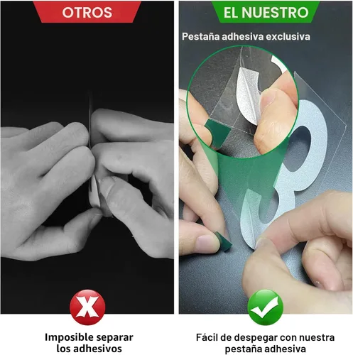 Vista 3 de 2 pulgadas Números reflectantes de buzón para exterior, 5 juegos de pegatinas numeradas con lengüetas adhesivas para fácil colocación y despegado