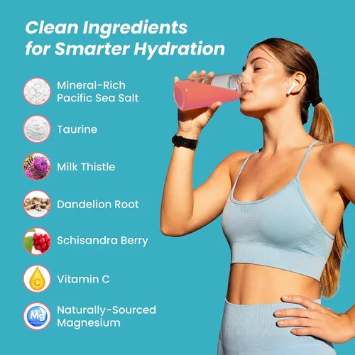 Vista 4 de UpWellness LTV - Paquetes de hidratación hepática - Paquetes de electrolitos en polvo para hidratación instantánea y apoyo hepático - Formulado por