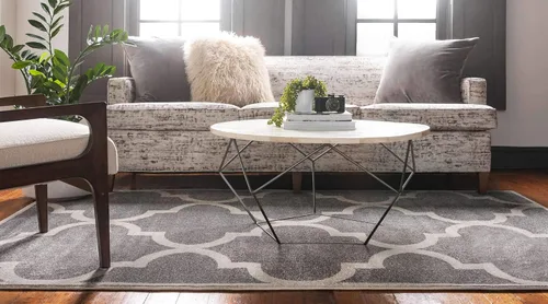 Vista 3 de Unique Loom Trellis Collection - Alfombra marroquí de celosía gris (7' 0 pies x 10' 0 pies)
