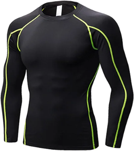 Vista 31 de SPVISE Compression Shirt Men Long Sleeve Workout Gym Shirts Baselayer Top Negro