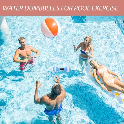 Vista 9 de BESPORTBLE Mancuernas aeróbicas acuáticas, 1 par de mancuernas flotantes de Eva para entrenamientos de piscina