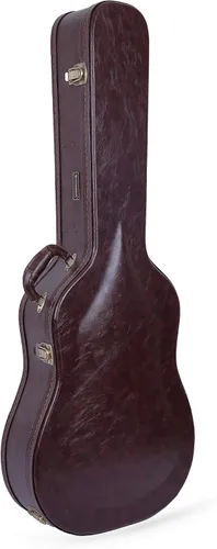 Vista 36 de Crossrock Estuche de madera para guitarra clásica de tamaño completo 4/4, diseño superior arqueado, interior de felpa, pestillos de metal Negro