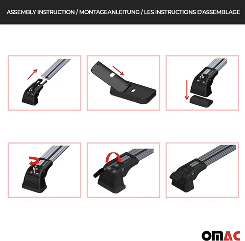 Vista 6 de OMAC Barras transversales de techo para Mazda CX-5 2013-2016 bloqueable 165 libras aluminio negro 2 piezas se adapta a soportes de carga Fixpoints