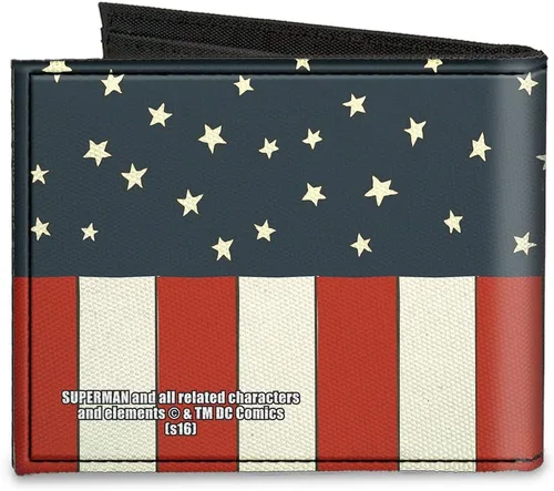 Vista 2 de BUCKLE-DOWN Canvas portafoliosSuperman Shield Americana rojoblancoaccesorio