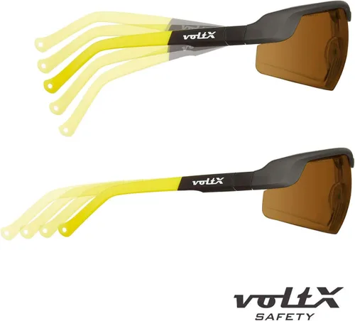 Vista 3 de voltX GT - Lentes de seguridad bifocales ajustables para lectura (lente marrón +1.0), ANSI Z87.1+ y CE EN166FT, revestimiento antiniebla, lente