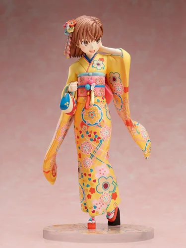 Vista 2 de FuRyu A Certain Scientific Railgun T: Mikoto Mikasa (Furisode Version) Figura de PVC a escala 1:7, multicolor, 8 pulgadas