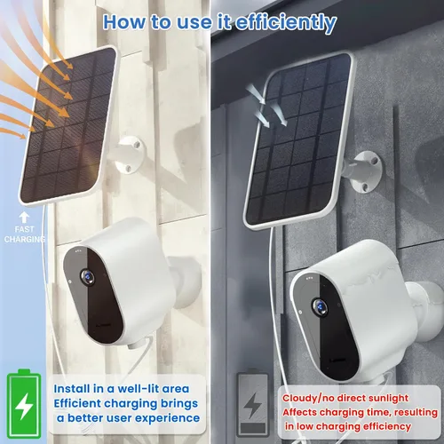 Vista 4 de Newding Cargador de panel solar de 6 V compatible con Arlo Go 2/Pro 3/5S 2K/Pro 4/Ultra 2/Ultra Spotlight, reemplazo para paneles solares VMA5600