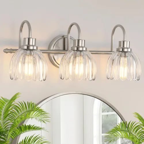 Vista 16 de Lámparas de baño (2 luces, 38 cm), luces de tocador mate negras para baño con pantalla de vidrio esmerilado blanco, luces de pared modernas