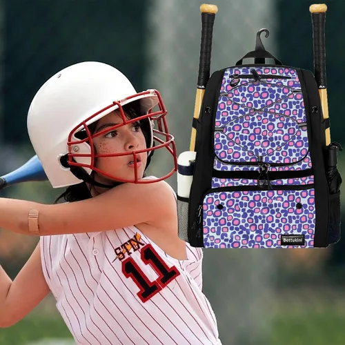 Vista 64 de Bolsa de béisbol juvenil con compartimento ventilado para zapatos, bolsa de bate de sóftbol para guantes de bateo, casco, equipo de teeball