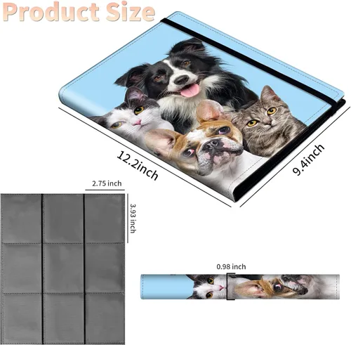 Vista 3 de Carpeta personalizada de 9 bolsillos, carpetas de tarjetas coleccionables de diseño personalizado con bolsillos de doble cara, carpeta de colección