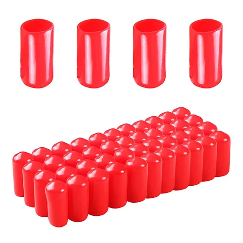 Vista 11 de Cubierta de tapa de extremo redondo de goma 0.08 pulgadas (0.079 in), protectores de rosca de tornillo de PVC flexible de tubería de tubería