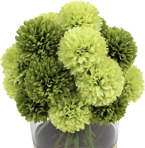 Vista 11 de 10 plantas artificiales de flores artificiales de seda de crisantemo, arreglos de hortensias, ramos de boda, decoración del hogar, cocina, jardín