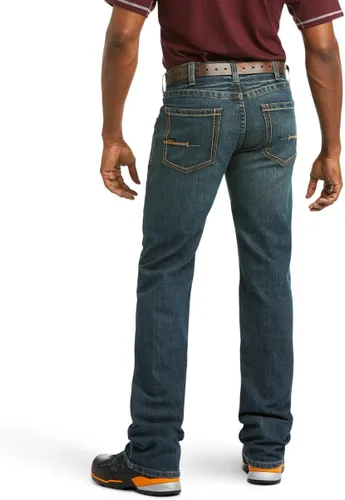 Vista 2 de Ariat Rebar M4 Relaxed DuraStretch - Jeans básicos de corte de bota para hombre, Carbine lado de la plancha