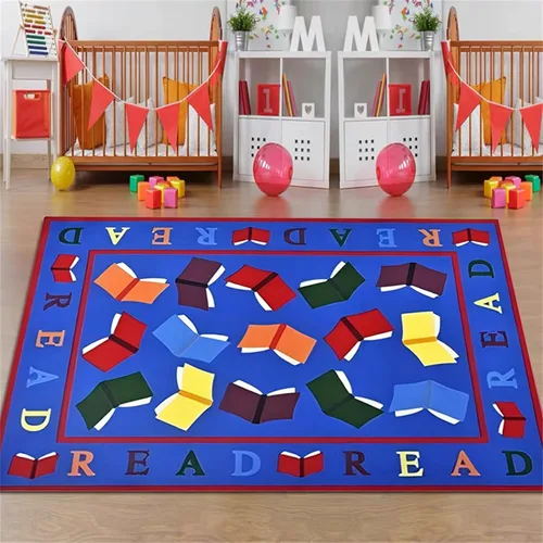 Vista 14 de Alfombra educativa para niños, 3 x 4 pies, alfombra de bienvenida de lápiz de colores, alfombras de aula primaria, adecuadas para salas
