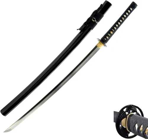 Vista 11 de HMS Espada Katana Samurai Japonesa Finely finished blades in 1045, 1095 or Damascus steel for dojo practice and display; includes protective sword