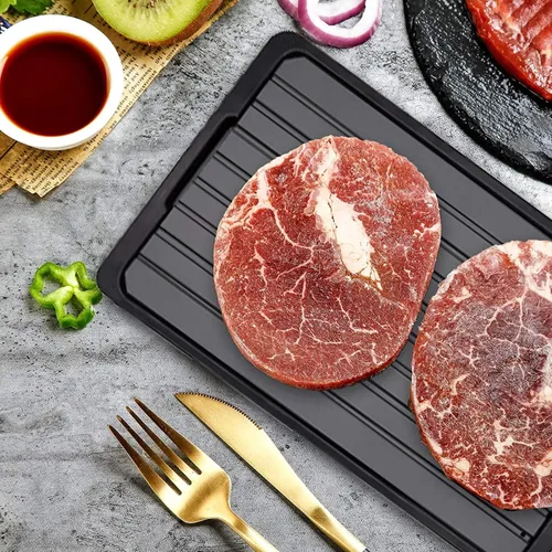 Vista 7 de Bandeja de descongelación para carne congelada rápida y segura - Bandeja de descongelación para carne congelada con goteo - Calefacción natural