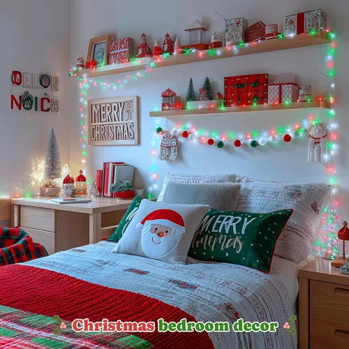 Vista 5 de JMEXSUSS Paquete de 2 luces de hadas de Navidad que funcionan con pilas con control remoto, total 200 LED 66 pies luces de cadena parpadeantes