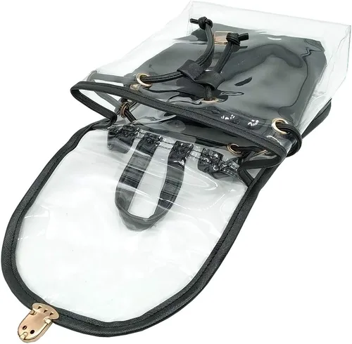 Vista 5 de Jesdo 2 en 1 transparente moda mochila transparente viaje playa hombro bolso bolso