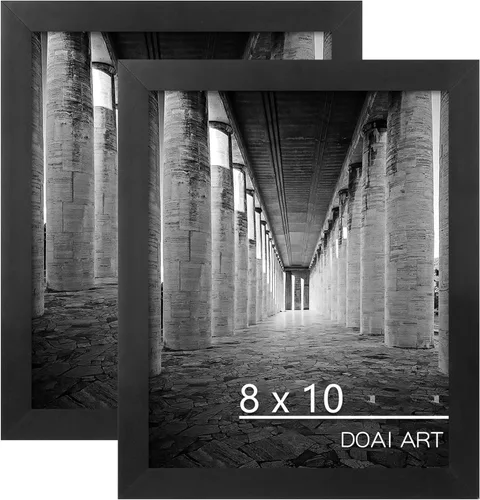 Vista 27 de DOAI ART Marco de fotos de 5x7 pulgadas, marco negro de 5x7 pulgadas para exhibición horizontal o vertical con montaje en pared y sobremesa Marco