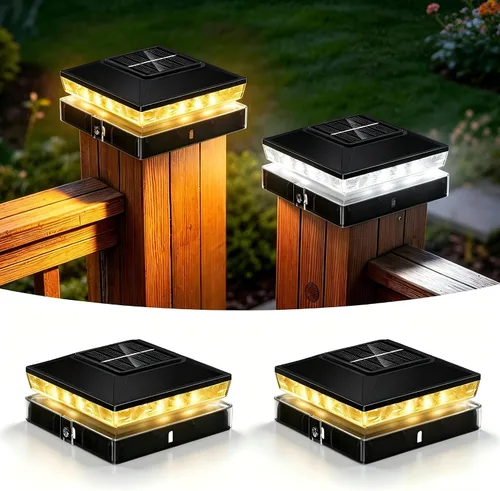 Vista 15 de Paquete de 12 luces solares para postes de madera/vinilo de 4 x 4 Blanco