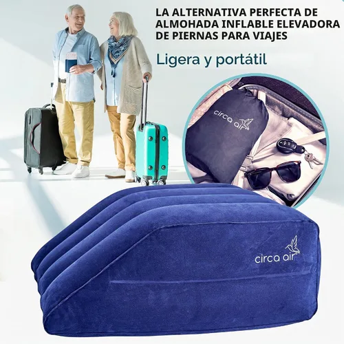 Vista 8 de Circa Air Almohadas inflables de elevación de piernas para alivio de hinchazón y edema, almohada de cuña de viaje para piernas, soporte