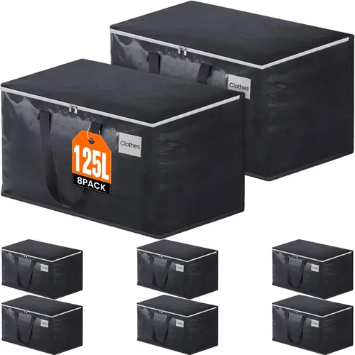 Vista 9 de Fabspace Bolsas de mudanza resistentes con cremalleras fuertes y asas, suministros de mudanza plegables, bolsas de almacenamiento para embalaje