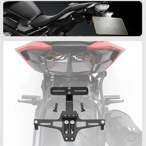 Vista 2 de Accesorios de motocicleta Universal Fender Eliminator Soporte de placa de matrícula Tidy Tail Gold
