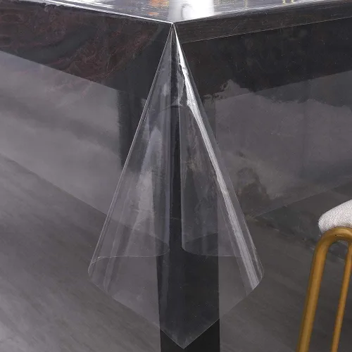 Vista 6 de Mantel protector de mesa transparente para comedor (plástico, rectangular, 0.039 in de grosor, PVC, 15.7 x 24.0 in)