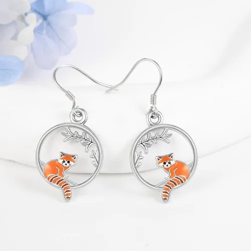 Vista 2 de YAFEINI Ajolotl - Aretes colgantes de plata de ley con diseño de cabra y ajolotl para mujeres y niñas