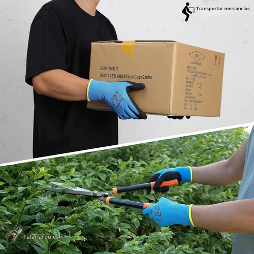 Vista 5 de Gasoline 12 Pairs MicroFoam Nitrile Work Gloves, Touchscreen Breathable Safety Gloves for Warehouse, Mechanic, Sizes S-XXL Azul 12 pares