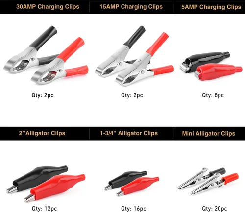 Vista 3 de Nilight - 50052R 60pcs Metal Alligator Clip Clamp Surtido de Cable de Prueba Eléctrica Abrazadera de Batería Conector de cocodrilo Conector Surtido