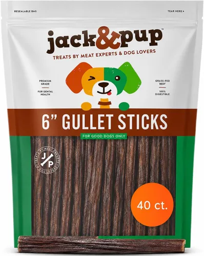 Vista 11 de Jack&Pup Beef Gullet Bites (1 libra) Gullet Jerky para perros pequeños y medianos, golosinas de esófago de res de un solo ingrediente para cachorros