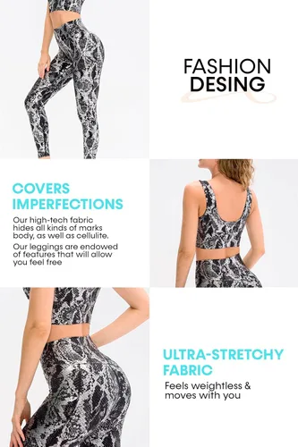 Vista 3 de Active4U Conjunto deportivo de 2 piezas para mujer, brasier deportivo, leggings sin costuras, yoga, gimnasio, ropa deportiva