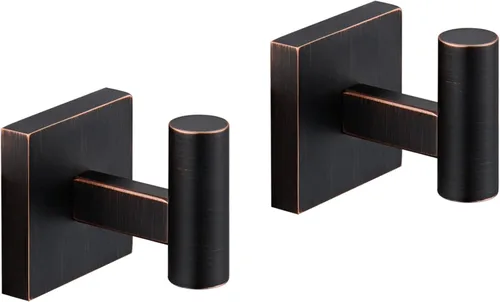 Vista 21 de KOKOSIRI Ganchos para batas de baño, ganchos para toallas, ganchos montados en la pared, accesorios de baño, paquete de 2 unidades, color negro