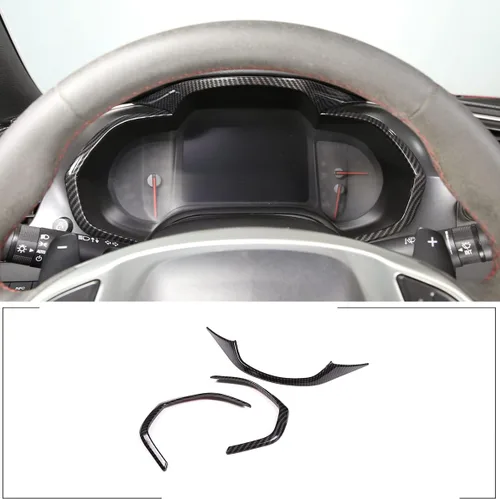 Vista 2 de Tiras de ajuste para panel de instrumentos de tablero de instrumentos, ABS, 3 unidades, compatibles con Corvette C7 Stingray 2014-2019, accesorios