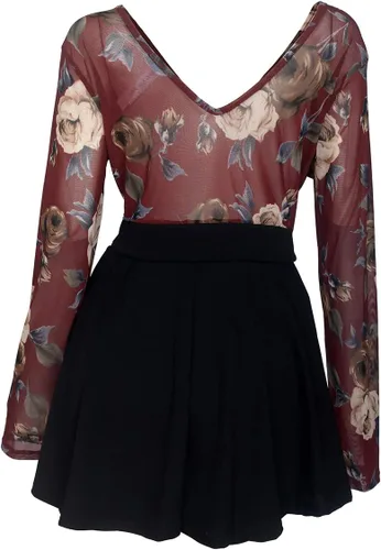 Vista 2 de eVogues Vestido Mono de Encaje Superpuesto Talla Grande