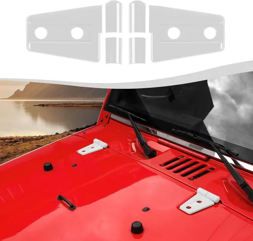 Vista 14 de Kit de moldura de cubierta de bisagra de capó 2 piezas para Jeep Wrangler JK JKU 2007-2018 (verde)