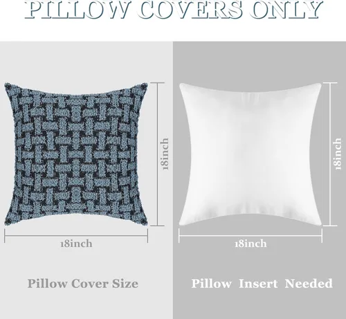 Vista 7 de Paquete de 2 fundas de almohada Boucle de 18 x 18 pulgadas, fundas de almohada decorativas de Navidad para sofá, sofá, fundas de almohada bohemias