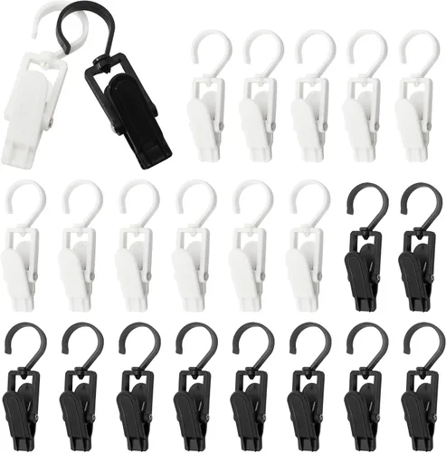 Vista 10 de Ganchos giratorios de plástico para colgar, ganchos giratorios súper fuertes, ganchos para ropa, clips de ropa, perchas de armario para el hogar