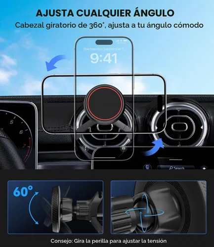 Vista 7 de Magsafe - Soporte de teléfono de coche para Mercedes Benz A/B/C/V/G/Class y Audi A1/A3/A3, soporte magnético para teléfono compatible con iPhone 17