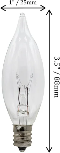 Vista 4 de Creative Hobbies® Bombillas de repuesto para lámparas eléctricas de velas, bombillas de punta de llama para velas de ventana, candelabros – 7 vatios
