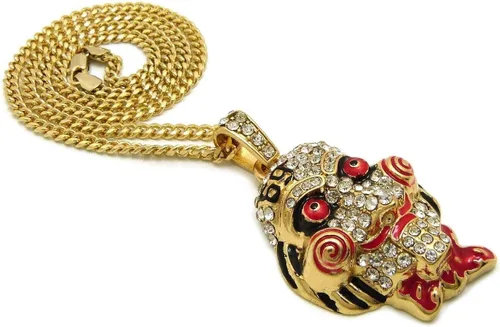 Vista 5 de Pyramid Jeweler Collar de cadena cubana con colgante inspirado en raperos de hip hop, 69 (cadena cubana con colgante de sierra, 24 pulgadas)