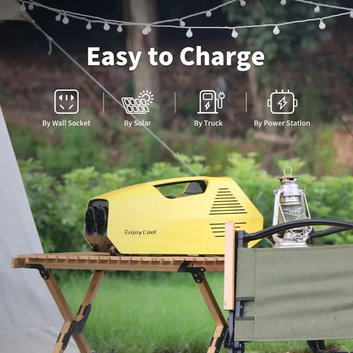 Vista 7 de Aire acondicionado portátil, bajo consumo de energía de 220 W, 24 V CC, aire acondicionado de tienda de campaña 2380BTU, CA de enfriamiento rápido