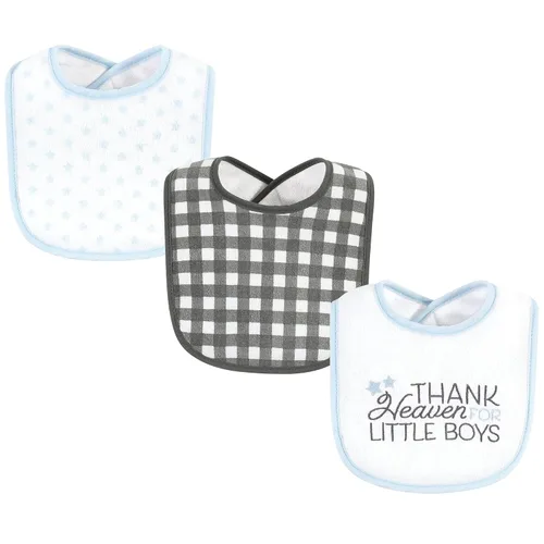 Vista 17 de Baberos Hudson Baby unisex de tela de toalla de algodón con relleno de fibra, Tamaño único Niño Gris Bosque
