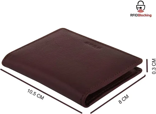 Vista 5 de Cartera de cuero de napa con bloqueo RFID y solapa multiranura para hombre