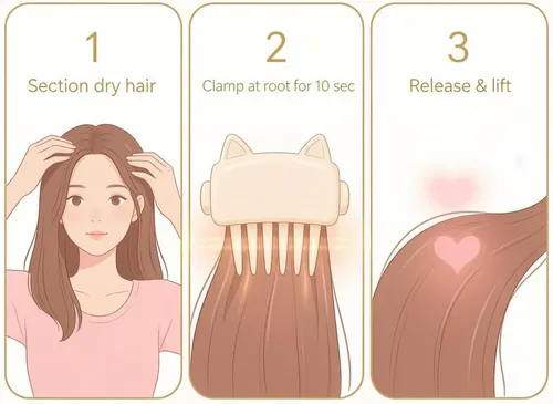Vista 2 de Clip de volumen de cabello calentado,Clip de pelo de flequillo