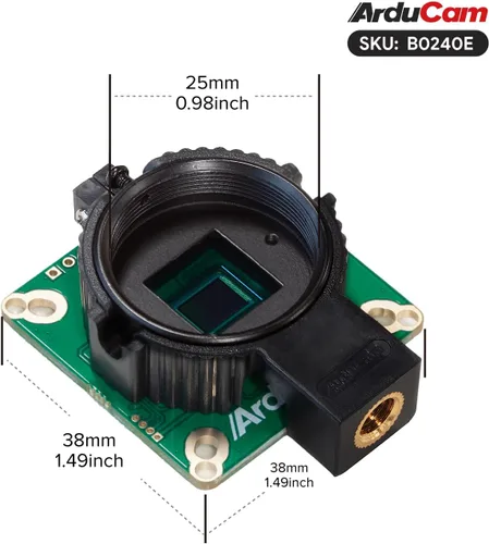 Vista 3 de UCTRONICS Arducam para cámara Raspberry Pi HQ, 12.3MP IMX477 módulo de cámara para Raspberry Pi5/4B/3B+/Zero