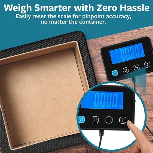 Vista 6 de Báscula de envío digital, báscula postal, 220 libras, 0.1 oz, pantalla remota Backlit LCD, Hold and Tare, Postage Mail Scale for Packages, Small