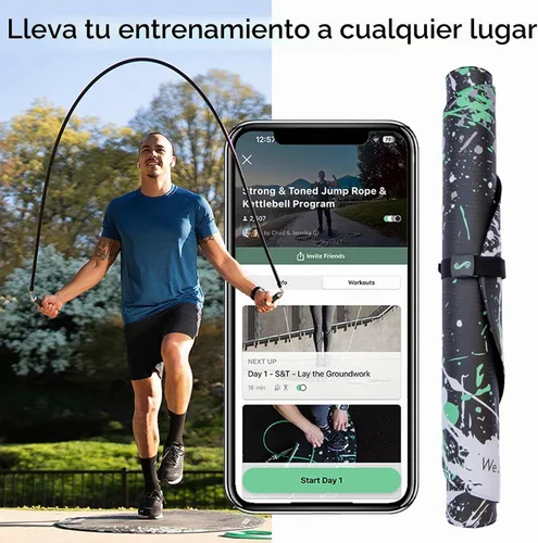 Vista 5 de Crossrope Cuerda de saltar y alfombrilla de fitness prémium